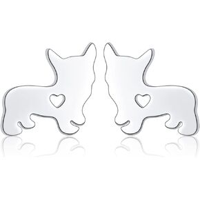 FLYOW 925 Sterling Silver Animal Earring Studs Cute Stud Earrings Women Teen Girls Gifts