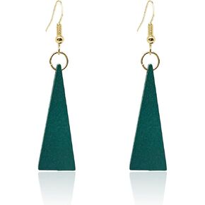 T-ztoss Unique Chic Black Triangle Shape Drop Dangle Wood Earrings Sacred Lightweight Geometry Eco-friendly Wooden Dangle Drop Earrings Simple Fashion Geometric For Women Girls Bar Party Jewelry