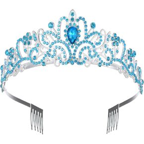 Sparkling Crystal Princess Tiaras for Women Girl Crown Queen Headband Fashion Headpiece for Wedding Birthday Bride Bridal Prom Party Halloween Costume Christmas Hair Accessories Valentines Mothers Day Gifts
