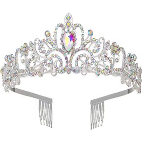Sparkling Crystal Princess Tiaras for Women Girl Crown Queen Headband Fashion Headpiece for Wedding Birthday Bride Bridal Prom Party Halloween Costume Christmas Hair Accessories Valentines Mothers Day Gifts