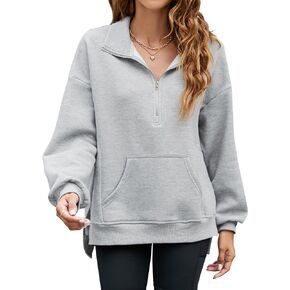 BMJL Womens Sweatshirt Quarter Zip Pullover Oversized Sweatshirt Long Sleeve Fleece Trendy Tops Fall Outfits Clothes