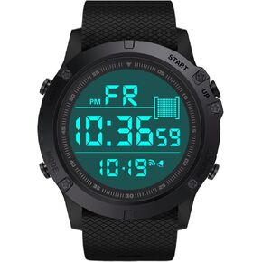 Men's Digital Sports Watch Military Electronic Waterproof Wrist Watches for Men with Stopwatch Countdown Timer Alarm Date LED Backlight