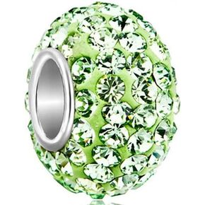 ShinyJewelry 925 Sterling Silver Birthday Gifts Simulated Birthstone Charms Bead For Bracelet