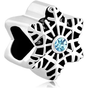 Snowflake Charms Synthetic Crystal Dangle Spacer Bead For Bracelets
