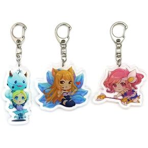 EBTY DREAMS Inc. - Set of 3 League LOL Acrylic Keychain Star Guardian Orianna, Ahri, Lux