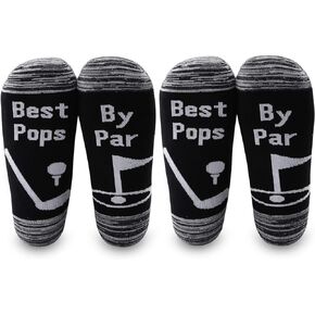 LEVLO Dad Gift Golf Lover Socks Best Pops/Opa/Grampy/Godfather By Par Cotton Socks For Father