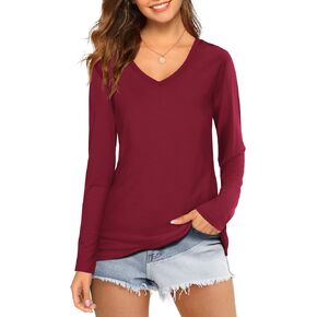 Beluring Womens V Neck T Shirts Short/Long Sleeve Casual Tunic Tops Blouse