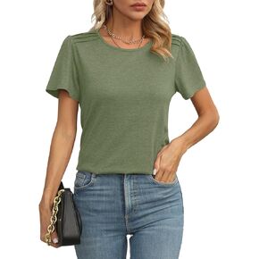 GOUCEHN Womens Tops Casual Dressy Shirts Summer Short Sleeve T Shirt Loose Fit Blouses Basic Tees