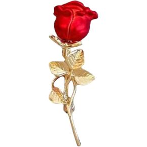 دبوس بروش انيق بتصميم ورود حمراء بتصميم ورود حمراء بتصميم ورود، دبوس بروش بتصميم ورود فاخرة للقبعة والحقيبة والبدلة وربطة العنق هدية عيد الحب والزفاف وعيد الام، مصنوع من خليط معدني من الستيل بدون in Kuwait