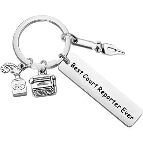 CHOORO Court Reporter Gift Best Court Reporter Ever Keychain Stenographer Gift Retirement Gift For Court Reporter