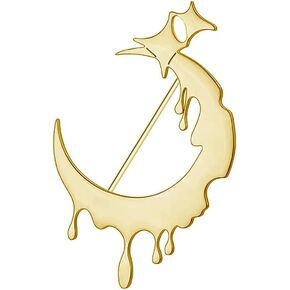 Lava Moon Star Brooches Pins Delicate Minimalist Stars Teardrop Brooch Classic for Women Men Girls Dainty Elegant Lapel Pins Dress Suit Ceremony Clothes Accessories Jewelry Valentine's Day Christmas Birthday Gifts