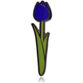 Tulip Flower with Stem Hard Enamel Pin