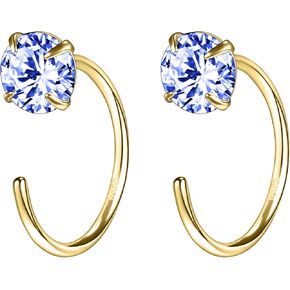 AoedeJ نصف هوب أقراط 925 فضة المفتوحة هوب أقراط زركون هوجي هوب أقراط نصف هوب أقراط للنساء in Kuwait