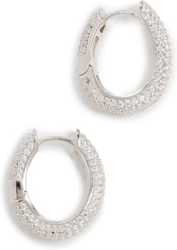 By Adina Eden Women's Pave Curved Link Huggie Earrings in Kuwait