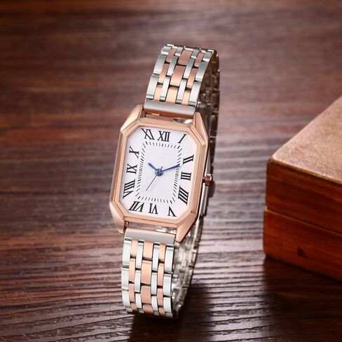 Avaner Women's Square Watches Vintage Stainless Steel Quartz Wrist Watches in Saudi Arabia