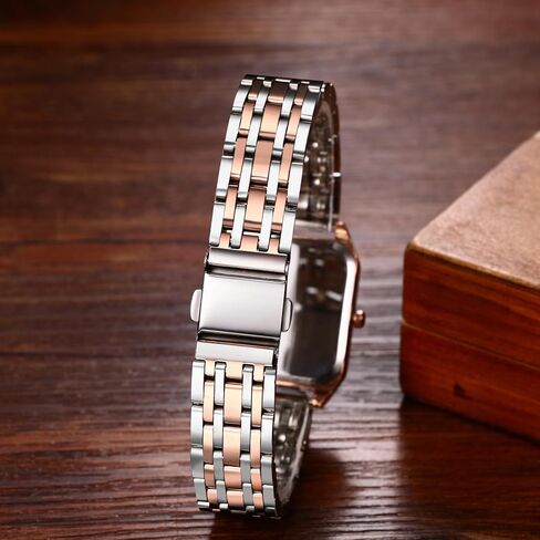 Avaner Women's Square Watches Vintage Stainless Steel Quartz Wrist Watches in Saudi Arabia