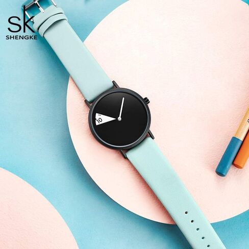 SHENGKE المرأة ووتش الجلود الفرقة سيدة الساعات رقيقة جدا الحد الأدنى المعصم للماء فتاة Reloj Mujer in Kuwait
