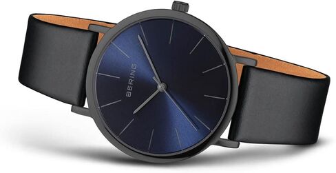 ساعة BERING التناظرية الكوارتز الكلاسيكية للنساء مع حزام جلد العجل وكريستال الياقوت الأزرق in Kuwait