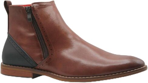 Jazamé Men's 49904 Leather Lined Double Zip Cap Toe Dress Bootie Ankle Boots in Saudi Arabia