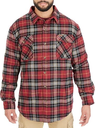 Smith's Workwear Men's Sherpa-Lined Cotton Flannel Shirt Jacket in Saudi Arabia