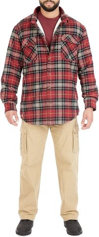 Smith's Workwear Men's Sherpa-Lined Cotton Flannel Shirt Jacket in Saudi Arabia