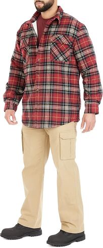 Smith's Workwear Men's Sherpa-Lined Cotton Flannel Shirt Jacket in Saudi Arabia