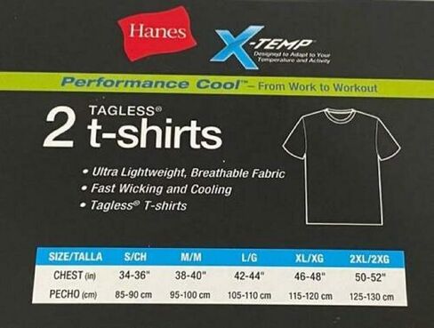 تي شيرت رجالي من Hanes X-Temp Performance Cool Crew، قطعتان in Saudi Arabia