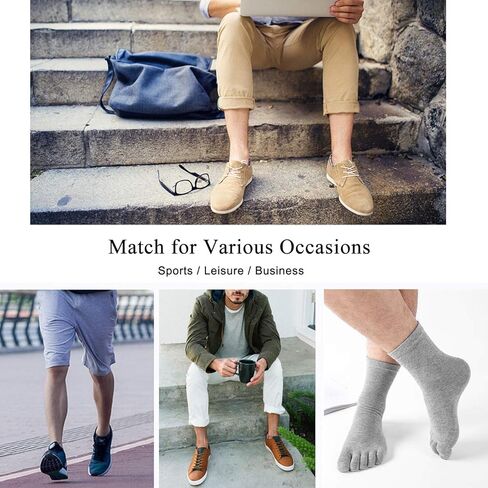 جوارب Hellomamma الرجالية لأصابع القدم بخمسة أصابع من القطن، جورب رياضي رياضي للجري عند الكاحل عند أصابع القدم in Kuwait