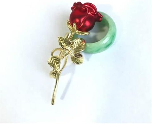 دبوس بروش انيق بتصميم ورود حمراء بتصميم ورود حمراء بتصميم ورود، دبوس بروش بتصميم ورود فاخرة للقبعة والحقيبة والبدلة وربطة العنق هدية عيد الحب والزفاف وعيد الام، مصنوع من خليط معدني من الستيل بدون in Kuwait