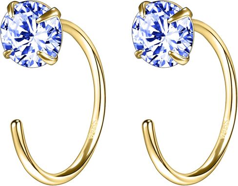 AoedeJ نصف هوب أقراط 925 فضة المفتوحة هوب أقراط زركون هوجي هوب أقراط نصف هوب أقراط للنساء in Kuwait