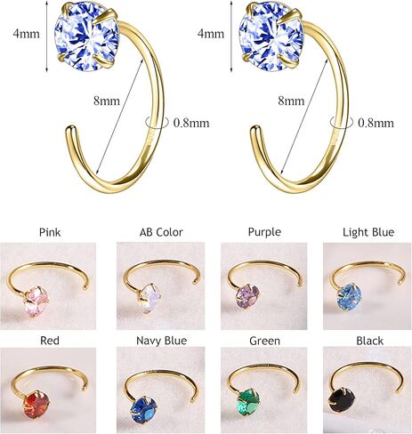 AoedeJ نصف هوب أقراط 925 فضة المفتوحة هوب أقراط زركون هوجي هوب أقراط نصف هوب أقراط للنساء in Kuwait