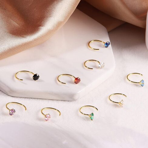 AoedeJ نصف هوب أقراط 925 فضة المفتوحة هوب أقراط زركون هوجي هوب أقراط نصف هوب أقراط للنساء in Kuwait