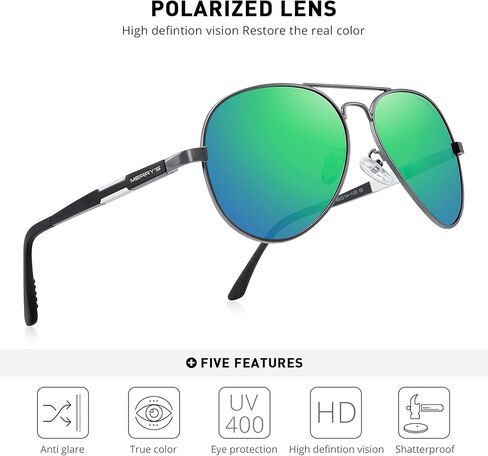 نظارات شمسية مستقطبة عالية الدقة للرجال من MERRY'S، نظارات شمسية للقيادة من الألومنيوم والمغنيسيوم S8285 in Kuwait