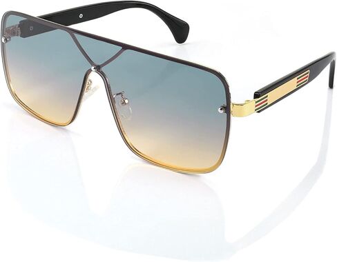 نظارة شمسية Karsaer Retro كبيرة الحجم ومسطحة ومربع للنساء والرجال نظارات شمسية سيامية كبيرة K7093 in Kuwait