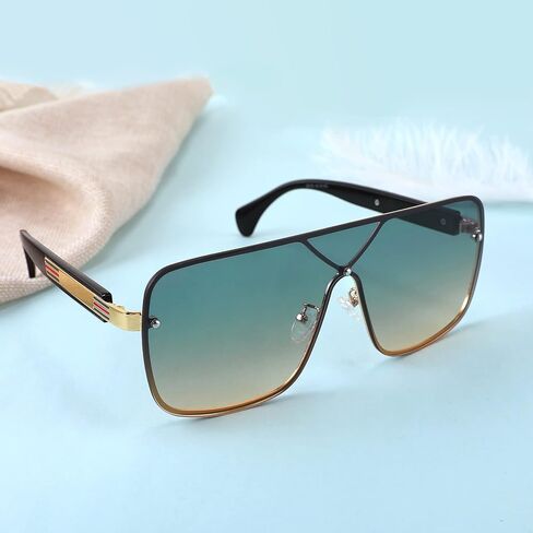 نظارة شمسية Karsaer Retro كبيرة الحجم ومسطحة ومربع للنساء والرجال نظارات شمسية سيامية كبيرة K7093 in Kuwait