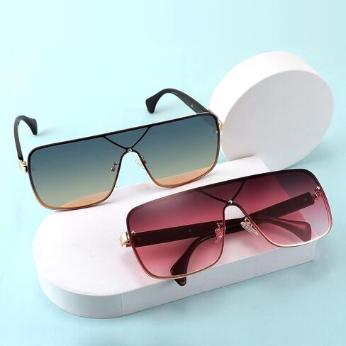 نظارة شمسية Karsaer Retro كبيرة الحجم ومسطحة ومربع للنساء والرجال نظارات شمسية سيامية كبيرة K7093 in Kuwait