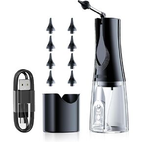 أداة إزالة شمع الأذن لتنظيف الأذن - مجموعة إزالة شمع الأذن الكهربائية التي تعمل بالطاقة المائية IPX7، نظام تنظيف الأذن المقاوم للماء، 3 أوضاع للضغط، تقلل بسهولة منع تراكم الشمع و8 نصائح in Kuwait