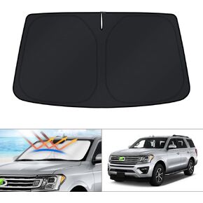 مظلة الشمس للزجاج الأمامي من KUST لملحقات Ford Expedition SUV 2018-2024 نافذة ظلة الشمس واقي الشمس كتل قابلة للطي من الأشعة فوق البنفسجية تحافظ على برودة سيارتك