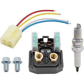 M MATI Starter Solenoid Relay & Plug & Spark for Yamaha Grizzly 350 400 450 660 Big Bear 250 400 Raptor 350 660 Wolverine 350 400 Kodiak 400 450 Bruin 250 350 Bear Tracker 250