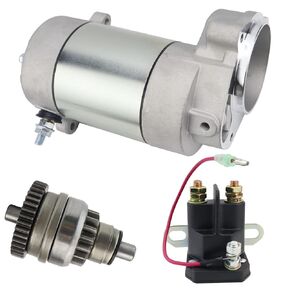 Starter Motor with Drive & Relay for Polaris Trail Boss Trail Blazer Scrambler Big Boss Xplorer Sportsman Sport Xpress 250 400 300 350 1985-2003 3083646 3083760 3084403 3085393 SM-8 SM13298