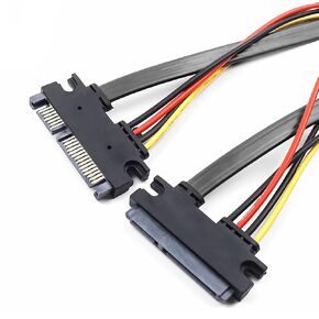 SATA 22Pin Hard Disk Drive Extension Cable, 19.7inch SATA Male to Female Combo Data and Power Extension Cable for HDD,SSD,Optical Drives-7+15pin