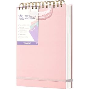 Yoment Top Spiral Notebook, Hardcover Steno Pads, 240 Pages Top Bound Spiral Notebooks, 7"x10" College Ruled Spiral Notepad Left-Handed Notebooks for Work School Office Business,Purple