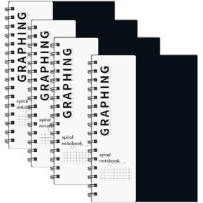 A5 ورقة الرسم البياني دوامة دفتر 8.5 "× 8.3" - 4 حزمة دفتر الشبكة غلاف دفتر 120 صفحة 100 جرام في المتر المربع سميكة الرسوم البيانية ورقة دفتر غلاف مجلة للمدرسة، مكتب، الفنان الكتابة / الرسم ( in Kuwait