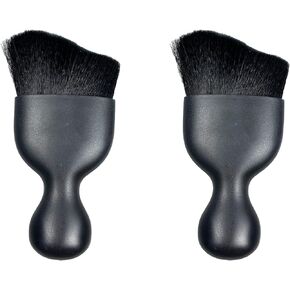 2 PCS Automotive Cleaning Brushes - Soft Bristles, Curved Design for Air Vents, Dashboards, Engines, Computers - Perfect for Car Interior Detailing (Black)