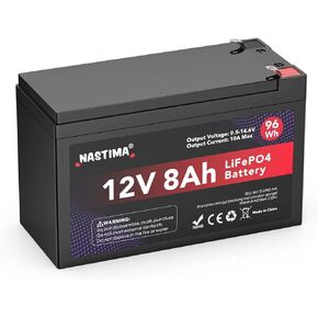 بطارية NASTIMA 6V 6Ah LiFePO4، أكثر من 2000 دورة بطارية ليثيوم فوسفات الحديد القابلة لإعادة الشحن مع BMS لإضاءة الطوارئ والفانوس وركوب الأطفال في السيارة ومغذي ألعاب الغزلان