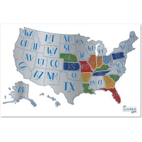My Scratch Offs - Scratch Off Map of United States - Travel Map, Scratch Map, Bucket List US Map with 50 States Portable Mini Size 6 in x 9 in