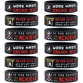Inkstone Martial Arts Wristbands with Motivational Quotes Karate Ninja Theme Party Favors