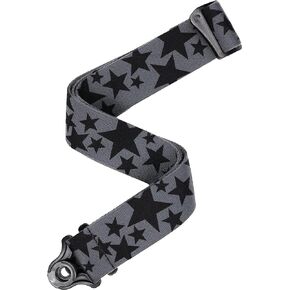 D'Addario Auto Lock Guitar Strap - Acoustic & Electric Guitar Accessories - Easy to Use Auto Locking Guitar Straps - Uses Existing Guitar Strap Buttons - Skater - Stars