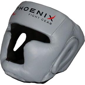 Flight Headgear w/Cheek and Chin Protection, Leather Sparring Headgear, Boxing, MMA, Muay Thai Kickboxing, Mixed Martial Arts, UFC