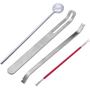 Woodwind Instrument Repair Tool Kit Stainless Steel Key Cover Adjusting Dual Head Spring Hook Key Buttons Protector for Sax Clarinet Oboe Flute Piccolo 4PCS